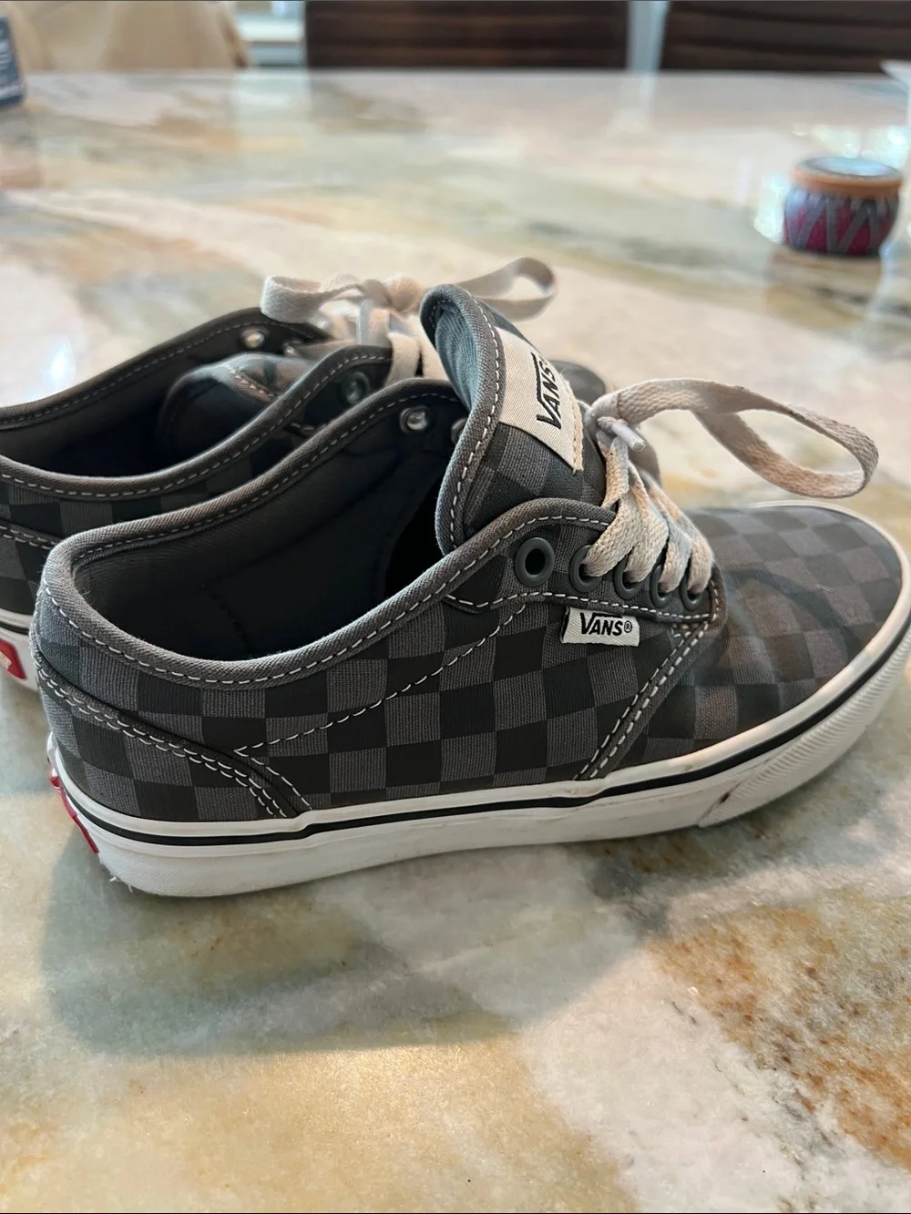 Vans Kids size 3.5 Checkerboard Sneakers - Gray & Black - worn only one time!